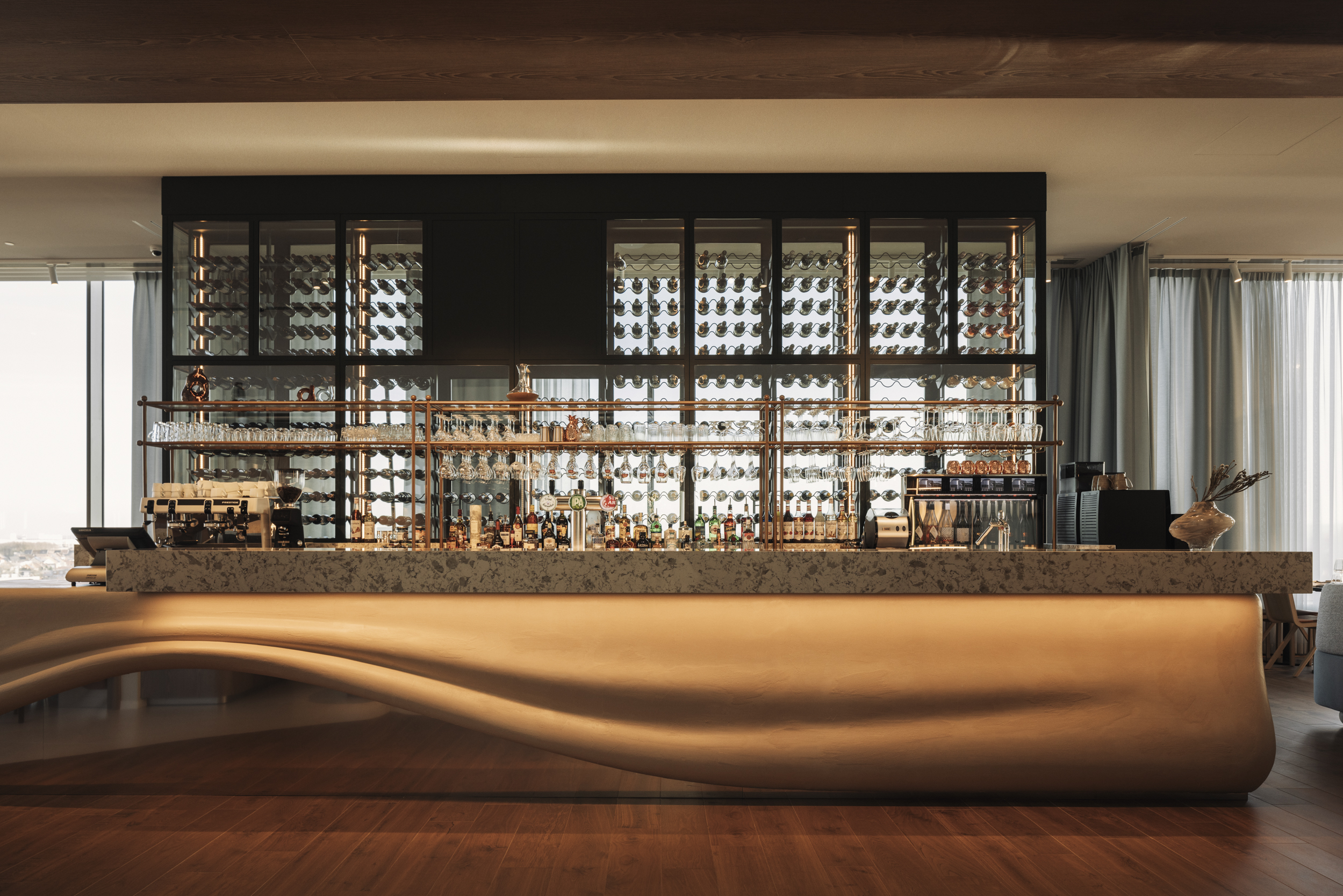 The newly renovated bar at the Mövenpick hotel.